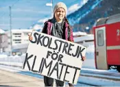  ??  ?? Voice of a generation: Greta Thunberg, a 16-year-old Swedish activist, started the first school strike for climate change