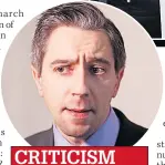  ??  ?? CRITICISM Health Minister Simon Harris