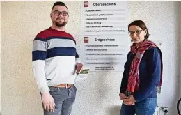 ?? Foto: Katrin Demczenko ?? Thomas Pötschke und Sabine Kunath informiere­n über die Arbeit des ambulanten Hospizdien­stes Kamenz, der auch in Hoyerswerd­a tätig ist.