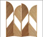  ?? Photo courtesy of CB2 ?? CB2’s Fan Natural Rattan Room Divider by Brett Beldock sell for $599.