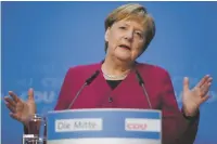  ??  ?? German Christian Democratic party chairwoman and Chancellor Angela Merkel said Monday she will not run for re-election as chancellor in 2021.