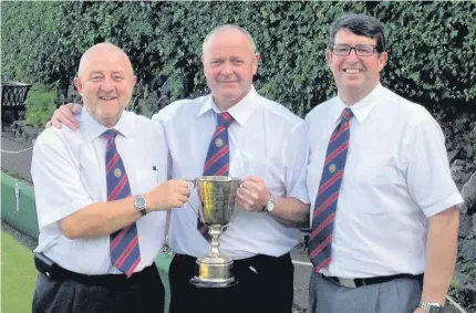  ??  ?? Top trio Cambuslang Bowling Club’s triples winners (from left) Will McArthur, Alan Johnston and Bill Dunsmore