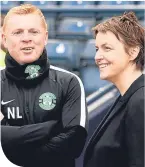  ??  ?? Leeann Dempster with Neil Lennon