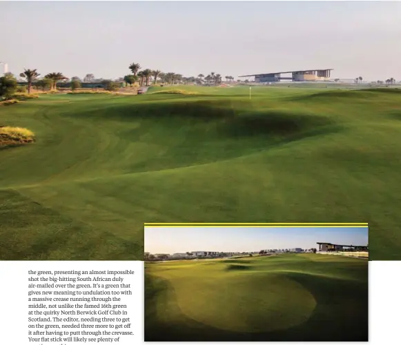  ??  ?? a panoramic view of the 1st and 8th greens. inset is the magical 12th green