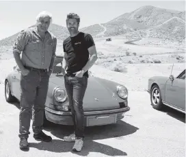  ?? NICOLE WEINGART CNBC/TNS ?? Jay Leno, left, and Patrick Dempsey appear in an episode of ‘Jay Leno’s Garage.’