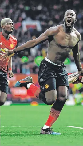  ??  ?? Romelu Lukaku celebrates after scoring for Manchester United