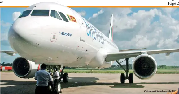  ?? A SriLankan Airlines plane at the BIA. ??