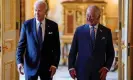  ?? ?? King Charles III, right, and US president Joe Biden meet at Windsor Castle on 10 July 2023. Photograph: Andrew Matthews/AP