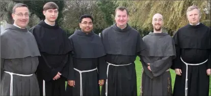  ??  ?? Brother Joe Fenton, Fr Robert Cojo, Fr Aquino Thomas Maliakkal, Fr Ciprian, Fr Agnellus Murphy and Fr Kazimierz Trzcinski.