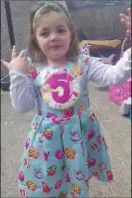  ??  ?? Lauryn McDonagh celebrated her fifth birthday at home with her mam and two brothers.