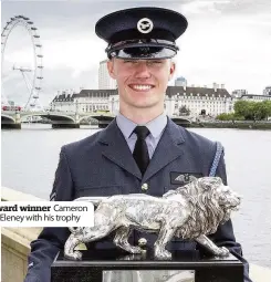  ??  ?? Award winner Cameron McEleney with his trophy