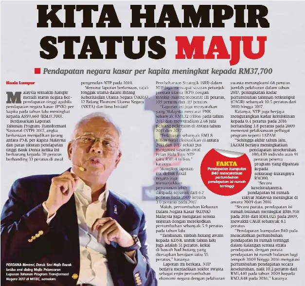MALAYSIA HAMPIRI NEGARA BERPENDAPATAN TINGGI - PressReader