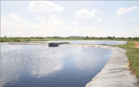  ??  ?? Two of the ponds at the Leachate Treatment Facility at the Haags Bosch Landfill.