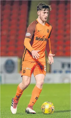  ?? Picture: SNS ?? Anthony Ralston on his Dundee United debut against Queen of the South.