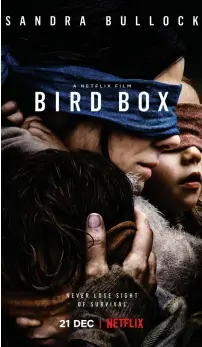 ??  ?? The challenge is inspired by Bird Box movie that shows a family fighting a mysterious force by staying completely blindfolde­d.