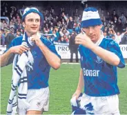  ?? ?? Saints’ Paul Cherry and Sammy Johnston celebrate winning the First Division in 1990