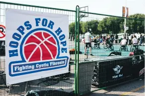  ??  ?? Hoops for Hope has raised more than $260,000 to fight cystic fibrosis.