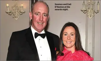  ??  ?? Seamus and Cait O’Hanlon at the awards night.