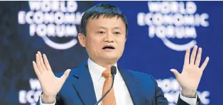  ?? /AFP ?? Hands off: Alibaba chair Jack Ma will announce plans for younger executives of the company on Monday, according to a Hong Kongbased newspaper.