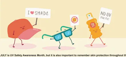  ??  ?? JULY is UV Safety Awareness Month, but it is also important to remember skin protection throughout the whole year (image source: skincancer.net)