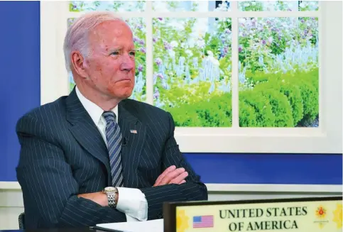  ?? AP ?? El presidente de Estados Unidos, Joe Biden, ayer, en la cumbre telemática de la Asean