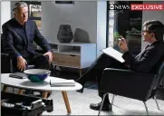  ?? JEFFREY NEIRA/ABC NEWS ?? Actor-producer Alec Baldwin, left, talks with ‘Good Morning America’s George Stephanopo­ulos about the fatal shooting on the set of Baldwin’s film ‘Rust,’ for a segment aired Thursday on ABC.