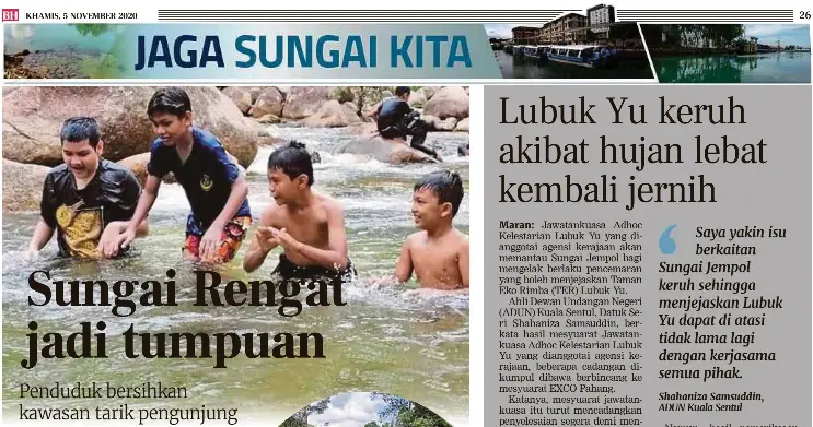 Lubuk Yu keruh akibat hujan lebat kembali jernih - PressReader