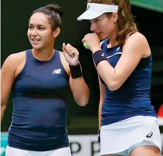  ??  ?? Doubles trouble: Watson (left) and Konta on the way to defeat in Japan