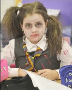  ??  ?? Ciara Campbell at the Halloween fancy dress day in aid of the Zoe Murphy appeal in Scoil Mhuire na nGael.