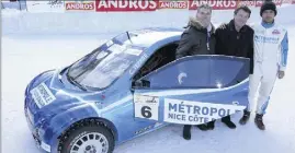  ??  ?? Christophe Ferrier champion puissance  du Trophée Andros électrique : de quoi réjouir les présidents Christian Estrosi (Métropole Nice Côte d’Azur) et Rémi Tosello (ASA Grasse), ses premiers supporters. (Photo Sébastien Botella)