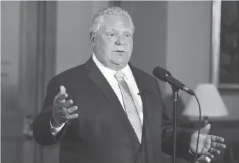  ?? ERNEST DOROSZUK ?? Premier Doug Ford promises “a full, accurate and honest picture of Ontario’s finances.”