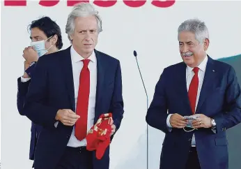  ??  ?? Jorge Jesus revela que só um presidente o poderia tirar do paraíso: Luís Filipe Vieira