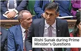  ?? ?? Rishi Sunak during Prime Minister’s Questions