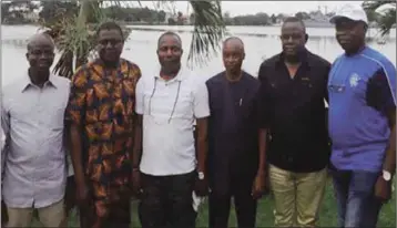  ??  ?? Commander Dapo Ogundiran, Captain Femi Daramola (rtd), Sir Henry Muogho, Commodore TNK Okoro (rtd), Citizen Giwa Daramola and Mr. Emmanuel Agha during the Independen­ce Day celebratio­n, organized by the Nigerian Navy Sailing Club, in Navy Town, Ojo,...