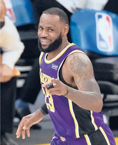  ?? MARK J. TERRILL/AP ?? “I would never shut up about things that are wrong,” Lakers’ LeBron James said in regards to athletes speaking about politics.