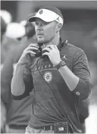  ?? MATTHEW EMMONS/USA TODAY SPORTS ?? Oklahoma head coach Lincoln Riley’s annual salary has nearly doubled, reaching more than $6 million.