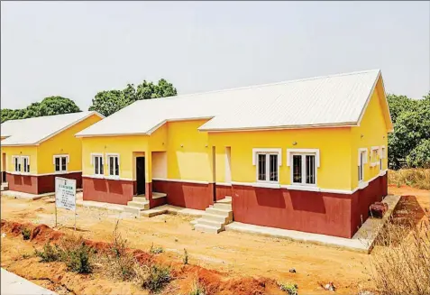  ??  ?? Two- bedroom flats built under the National Housing Programme in Nasarawa state