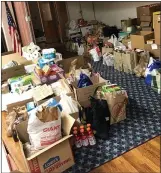  ?? SUBMITTED PHOTO ?? The King Of Prussia district’s annual Holiday Food Drive runs through the end of this month. The effort supports the Upper Merion Area Community Cupboard. This photo shows food donated during the District’s 2020 Holiday Food Drive after being delivered to the Community Cupboard.