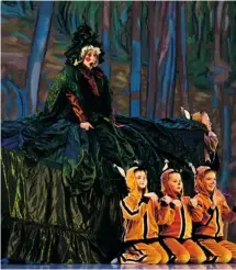  ??  ?? Ballet Jorgen’s Nutcracker, at Centrepoin­te and Shenkman Arts Centre, includes scenes from the Canadian wilderness, such as this vibrant image of Mother Spruce with chipmunks.