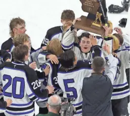  ?? TORK MASON/USA TODAY NETWORK-WISCONSIN ?? St. Mary's Springs won the the first Division 2 boys hockey championsh­ip in March.
IN THE WORLD OF SPORTS