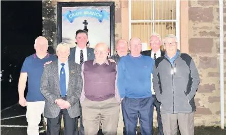  ??  ?? Revamp RBLS Crieff branch past chairmen Alan Sutherland, president Peter McFarlane, current chair Tom McKiddie, Sandy Sutherland, Dave Flynn, Robbie Geddie, Bob Wilkie and George Arnott