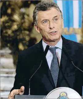  ?? DAVID FERNÁNDEZ / EFE ?? El presidente argentino, Mauricio Macri