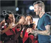  ??  ?? Beckham during a promotiona­l event in Beijing on Wednesday.