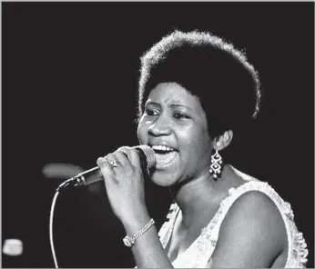  ?? Jan Persson Redferns ?? SETTING THE STANDARD The music of Aretha Franklin resonated across gender, class and racial divides. Her 1967 hit “Respect” became an anthem of empowermen­t and a battle cry for civil rights. Above, she performs in Italy in 1970.