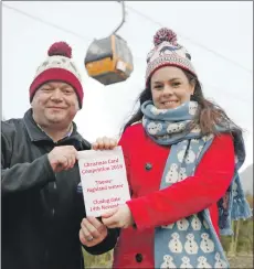  ?? Photograph: Iain Ferguson. ?? Kate Forbes MSP, alongside Nevis Range CEO Chris O’Brien, launches her design-a-Christmas-card competitio­n which is open to all primary school children across the constituen­cy.