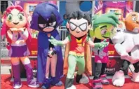  ?? AGENCE FRANCE-PRESSE ?? Teen Titans: (from left) Starfire, Raven, Robin, Beast Boy and Cyborg attend the premiere of Warner Bros. Animations on July 22 in Hollywood, California.