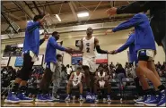  ?? TIM PHILLIS — FOR THE NEWS-HERALD ?? Richmond Heights’ Jevontae Jones is introduced prior to a game against Cleveland Heights on Dec. 28.