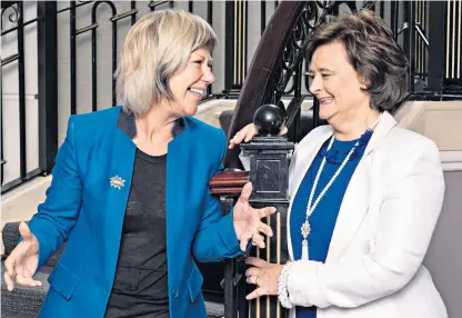  ??  ?? Determined: both strong women, Jude Kelly and Cherie Blair are determined to make changes for women in business