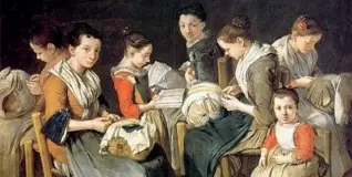  ??  ?? Merletti Giacomo Ceruti, detto il Pitocchett­o, «Donne che lavorano al tombolo» (1720-1725 circa)