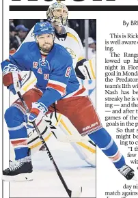  ??  ?? RICK NASH Net gains for Rangers.